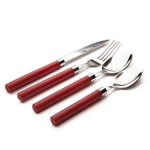 Red Round Handle 16pc Cutlery Set