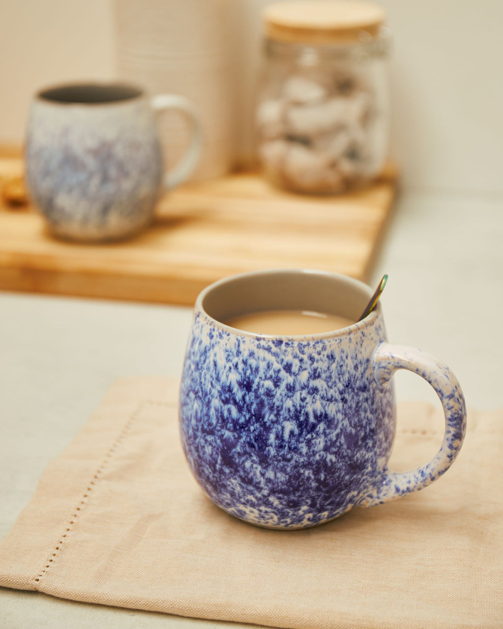 Pale Blue Ombre Reactive Stoneware Mug