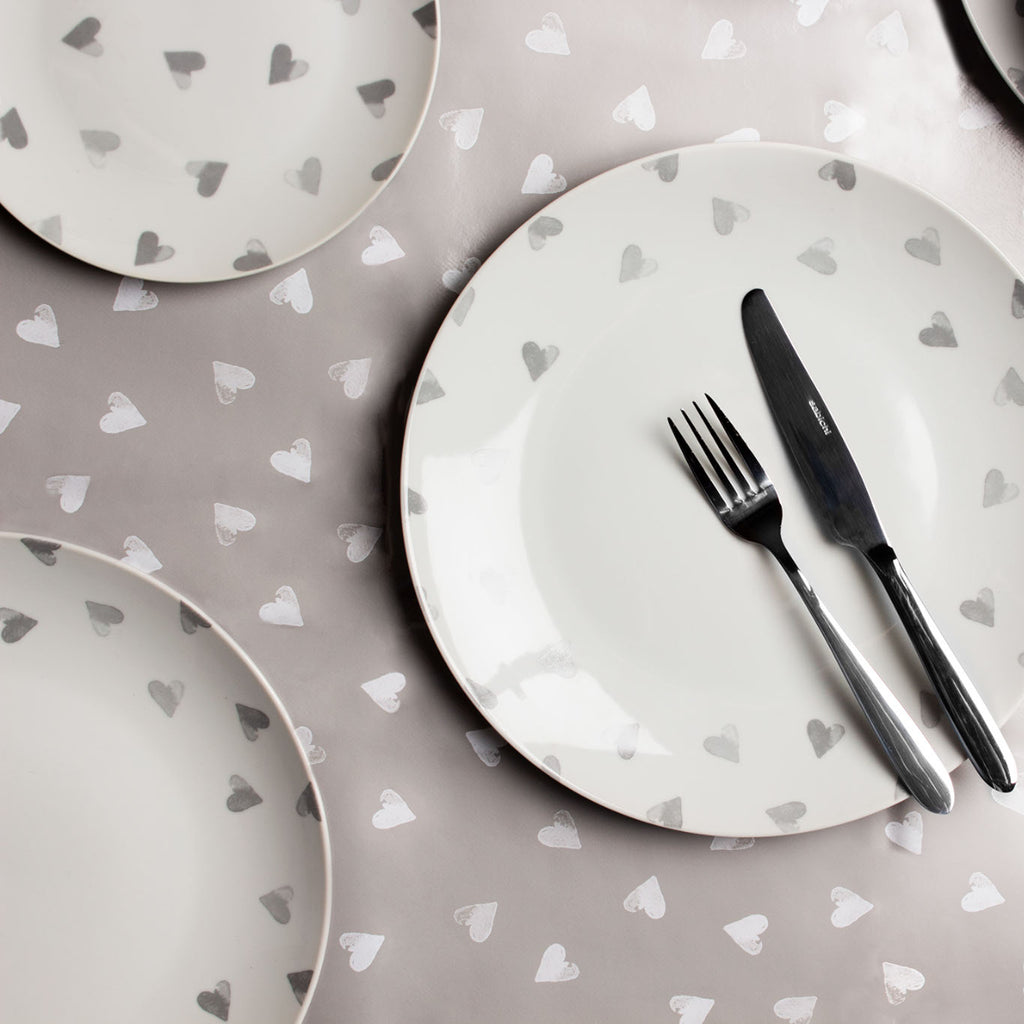 Watercolour Hearts PVC Tablecloth