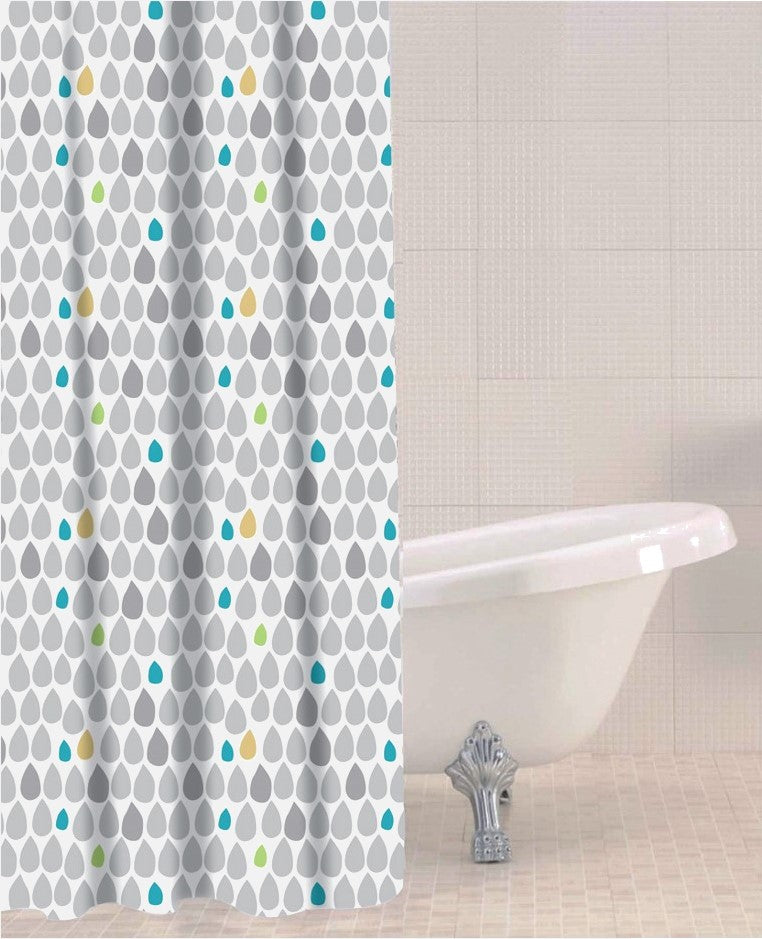 Rain Drops PEVA Shower Curtain