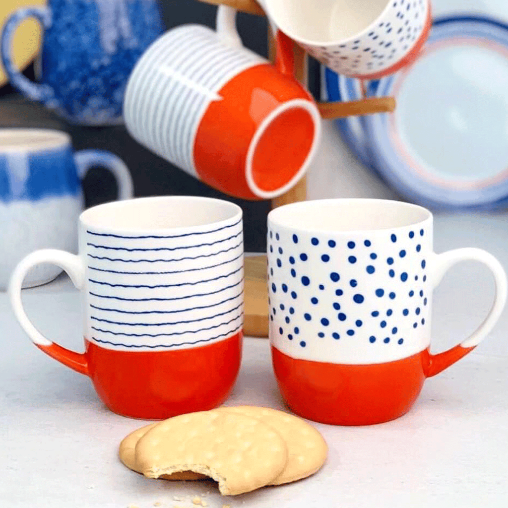 Tangerine Set of 4 Mugs