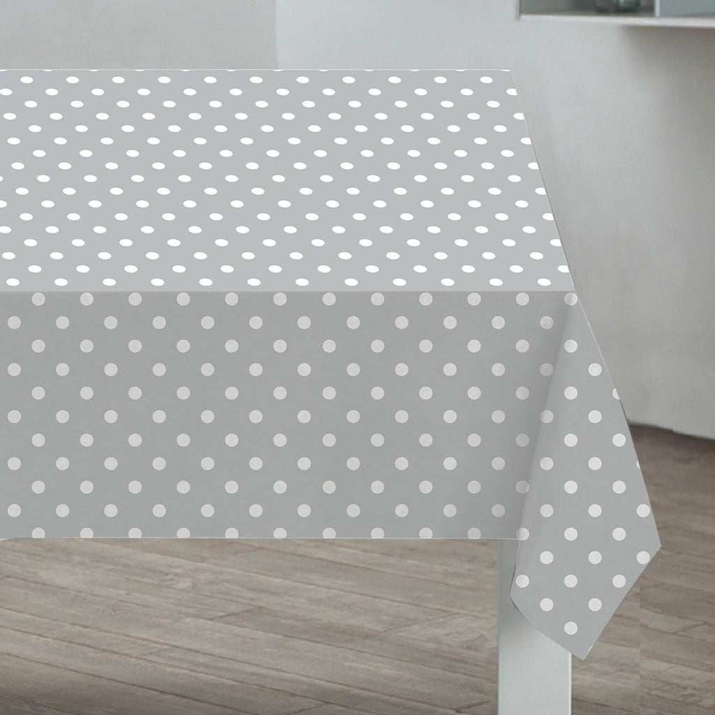 Grey Polka Dot PVC Tablecloth