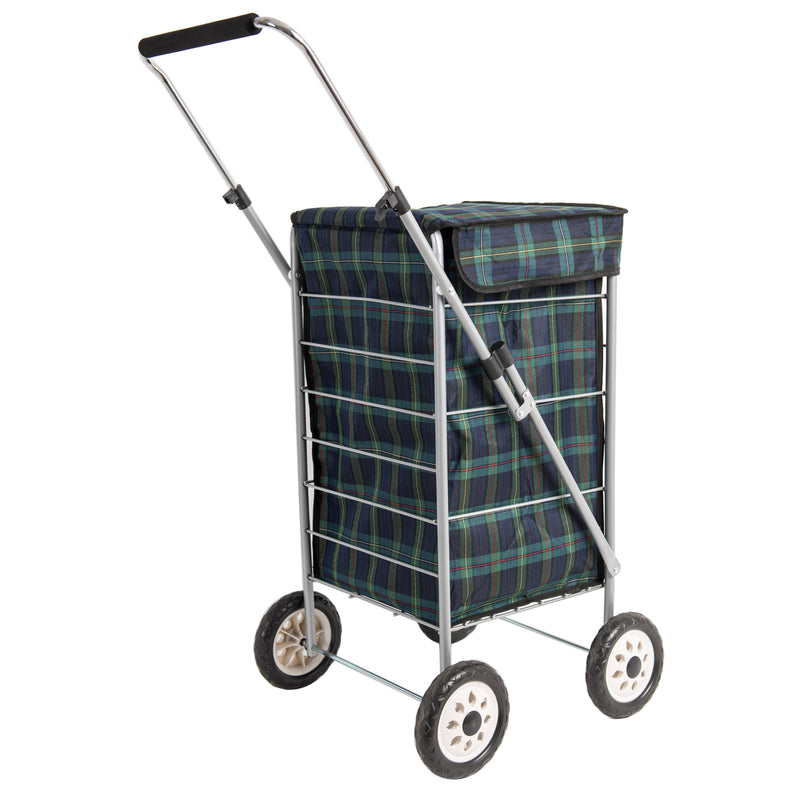 Angus Tartan Check 4 Wheel Shopping Trolley