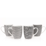 Geo Sketch Set of 4 Mugs