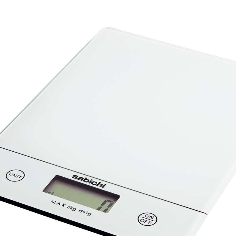 White Digital 5kg Slim Line Kitchen Scales