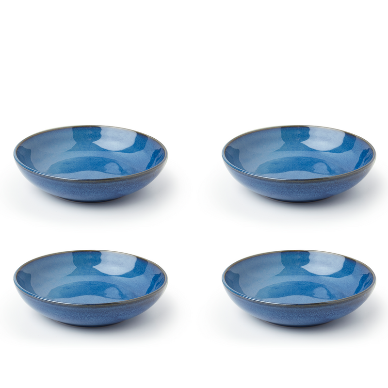 Blue Reactive Set of 4 Pasta Bowls