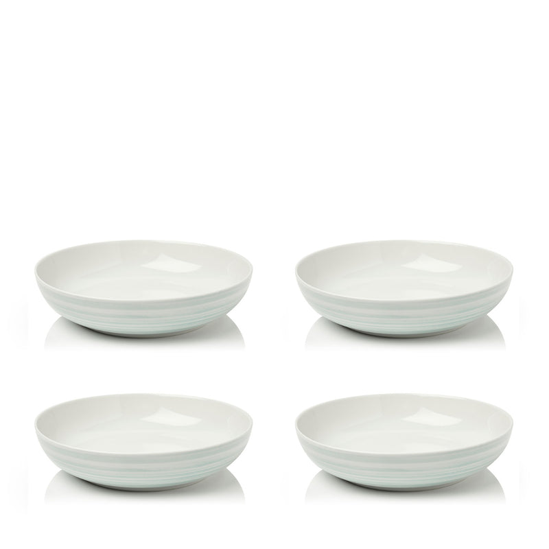 Green Swirl 4pc Pasta Bowl Set