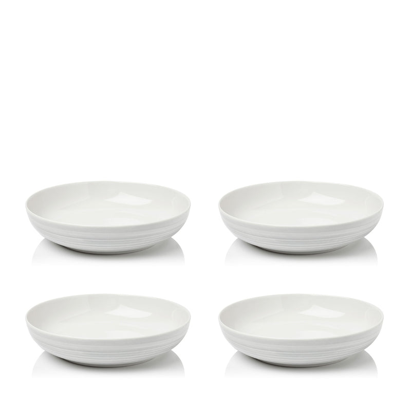 Grey Swirl 4pc Pasta Bowl Set