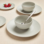 12pc Grey Embossed Heart Dinner Set