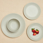 12pc Grey Embossed Heart Dinner Set