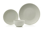 12pc Grey Embossed Heart Dinner Set