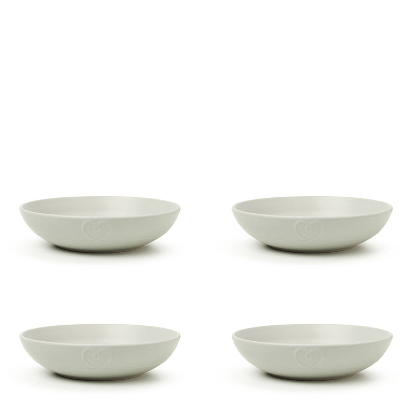 Embossed Heart 4pc Pasta Bowl Set