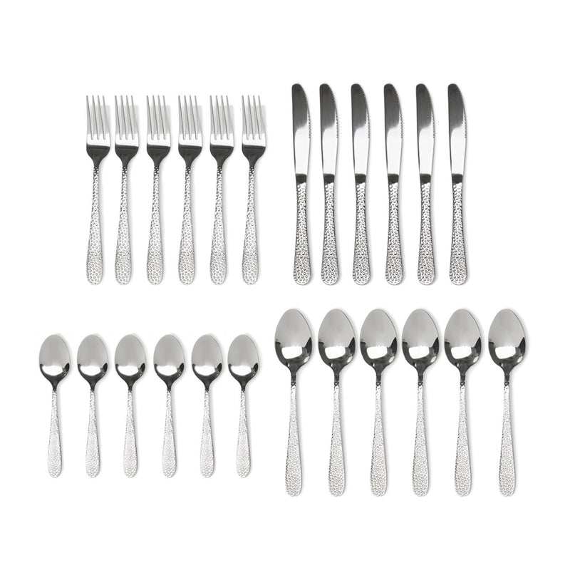 Hammered 24pc Cutlery Set