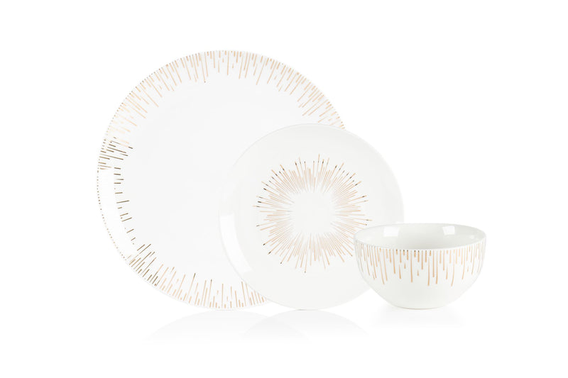 Sabichi 12pc Gold Sunburst Dinner Set