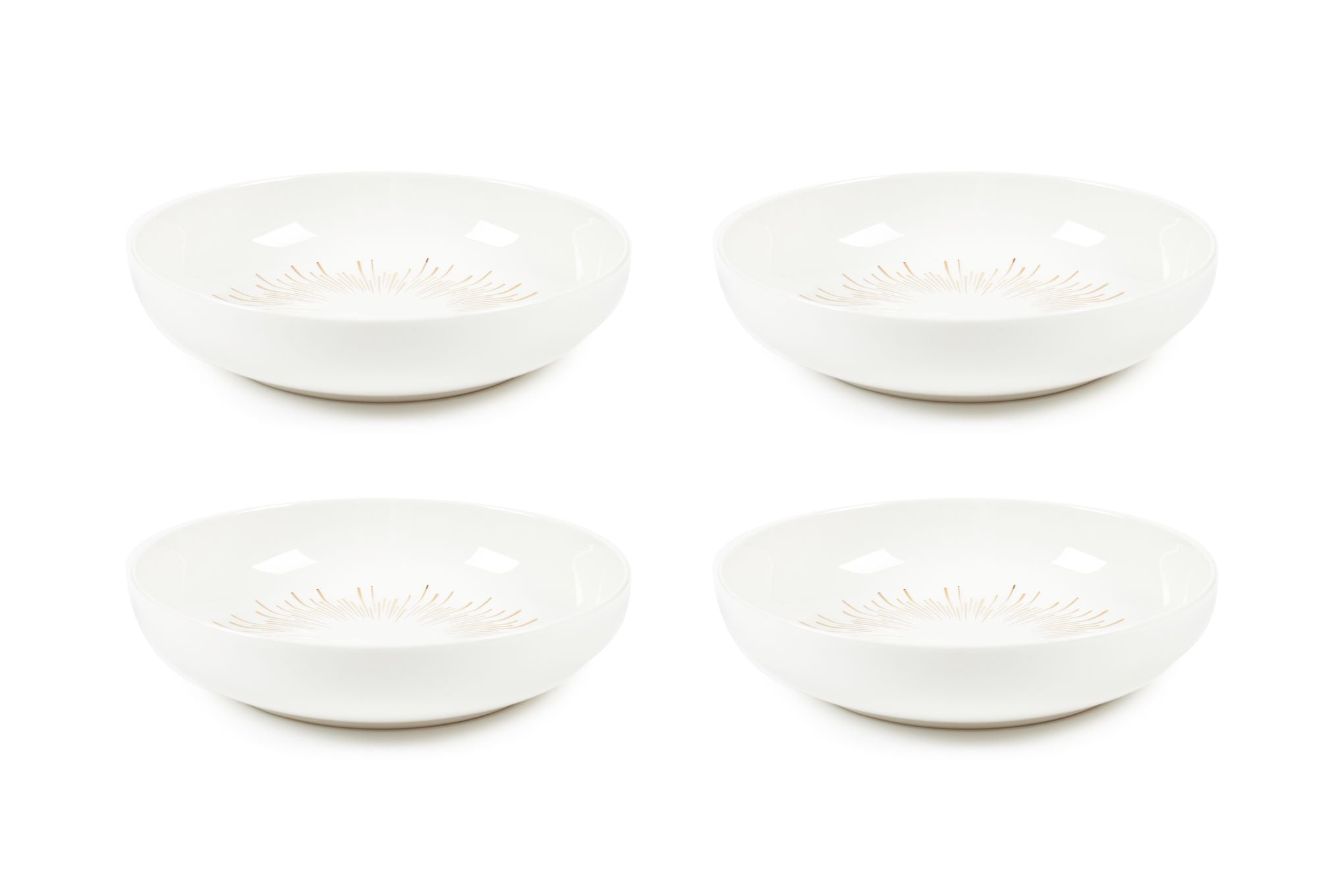 Sabichi 4pc Gold Sunburst Pasta Bowls