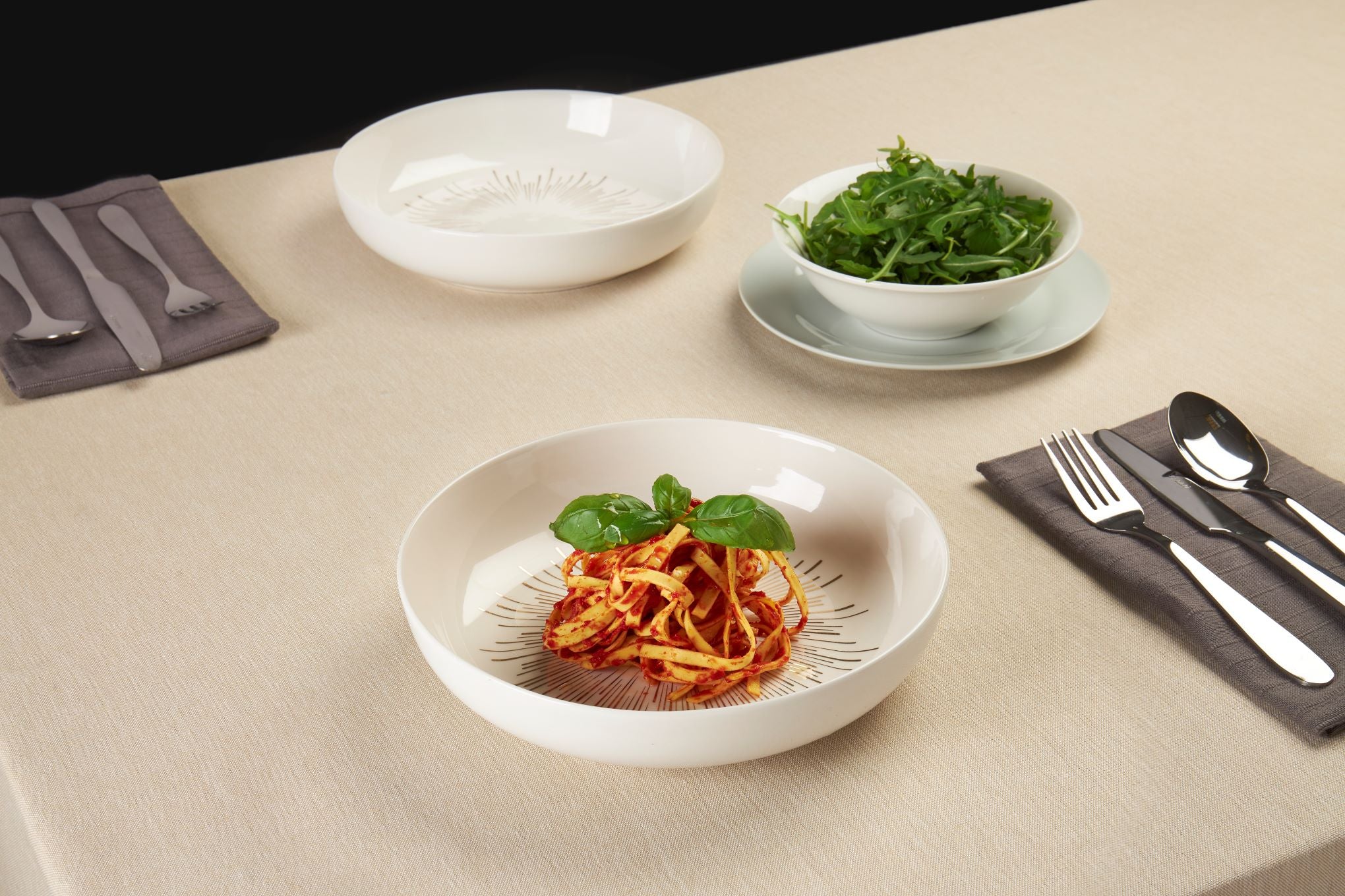 Sabichi 4pc Gold Sunburst Pasta Bowls