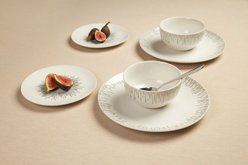 Sabichi 12pc Silver Sunburst Dinner Set
