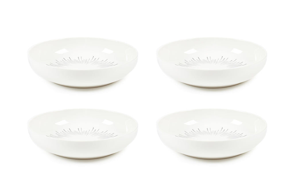 Sabichi 4pc Silver Sunburst Pasta Bowls