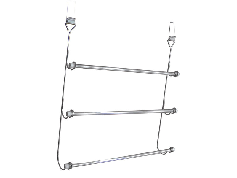 Chrome Plated Over Door 3 Tier Towel Rail